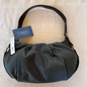 VERA WANG BLACK HOBO SHOULDER BAG VEGAN LEATHER NWT